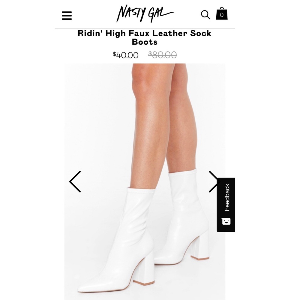 Ridin’ High Faux Leather Sock Boots - (Nasty Gal)